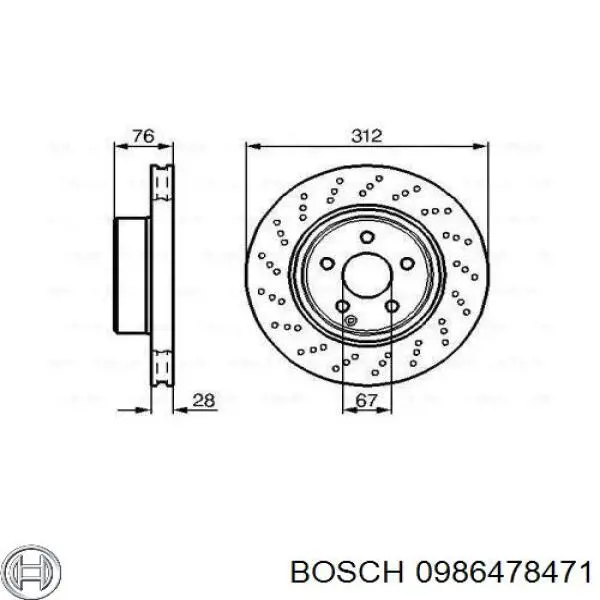 0986478471 Bosch диск гальмівний передній