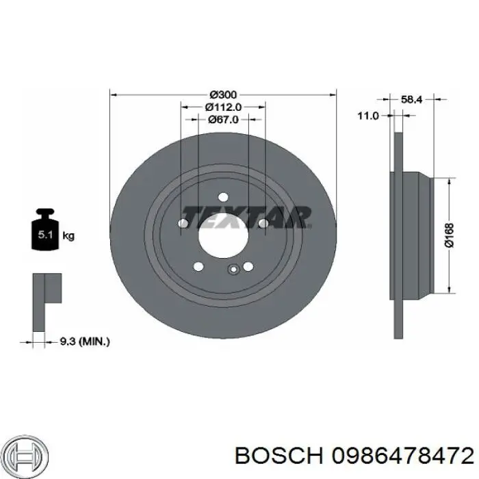 0986478472 Bosch Дискові гальма