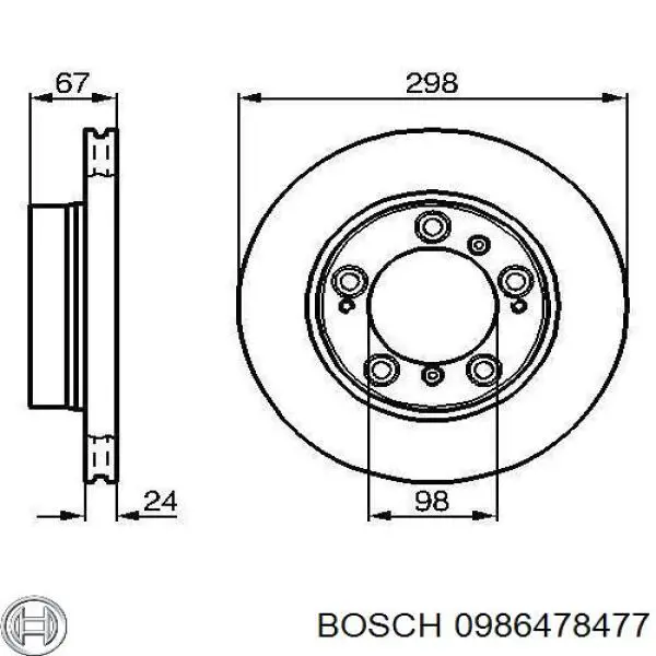Гальмівні диски передні 0986478477 Bosch