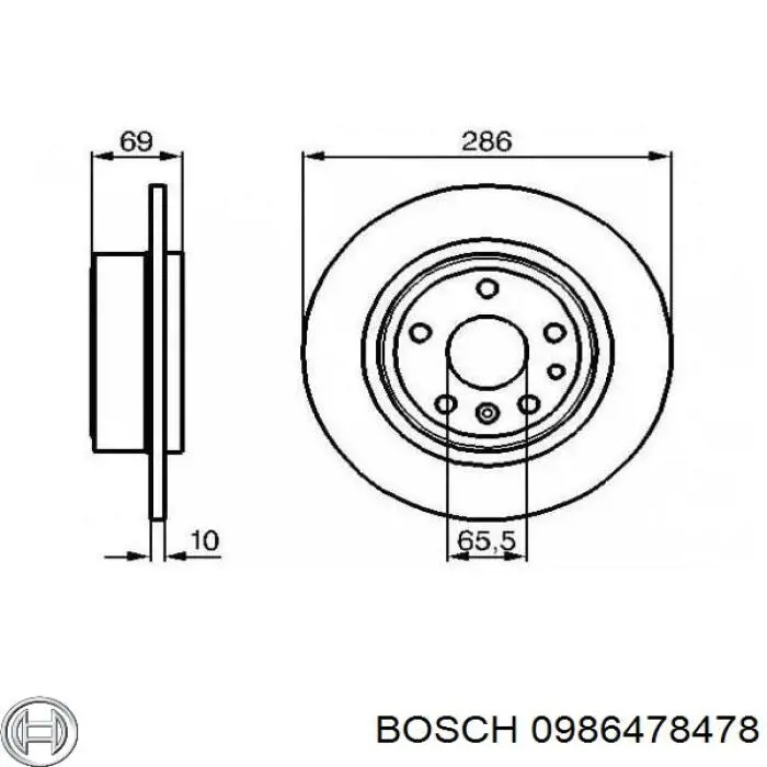 Диск гальмівний задній 0986478478 Bosch