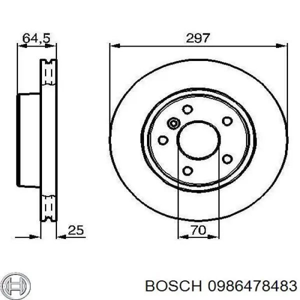 0986478483 Bosch Гальмо дискове переднє