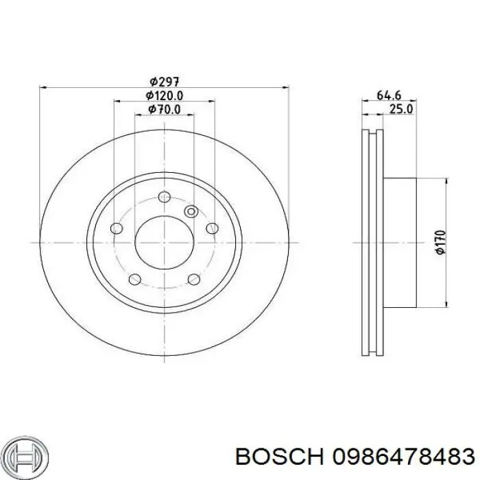 Купити 0986478483 Bosch Ротор гальмівний
