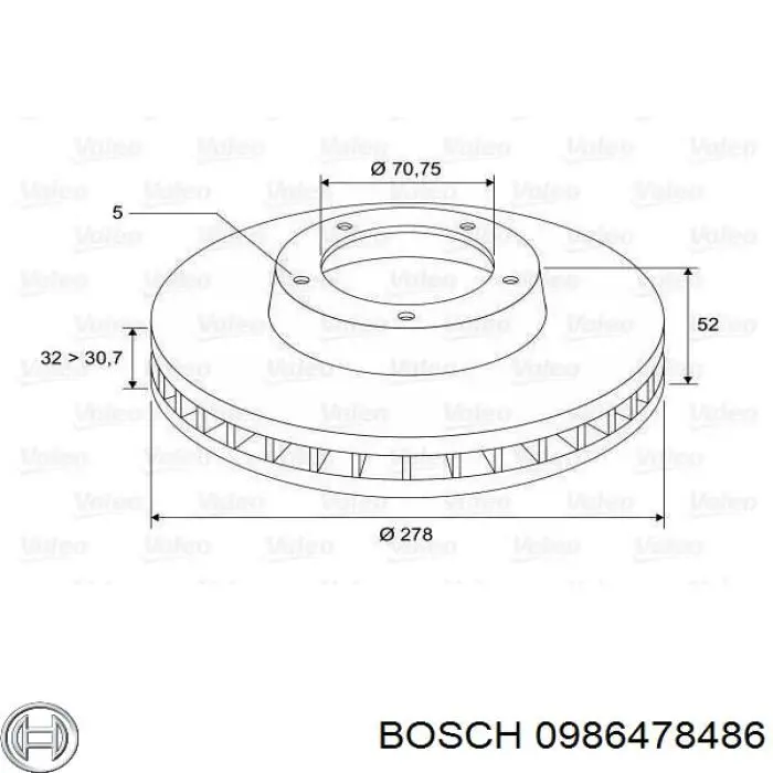 Купити 0986478486 Bosch Ротор гальмівний