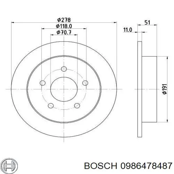 Задні дискові гальма Bosch 0986478487 ціна, від 34.81 USD