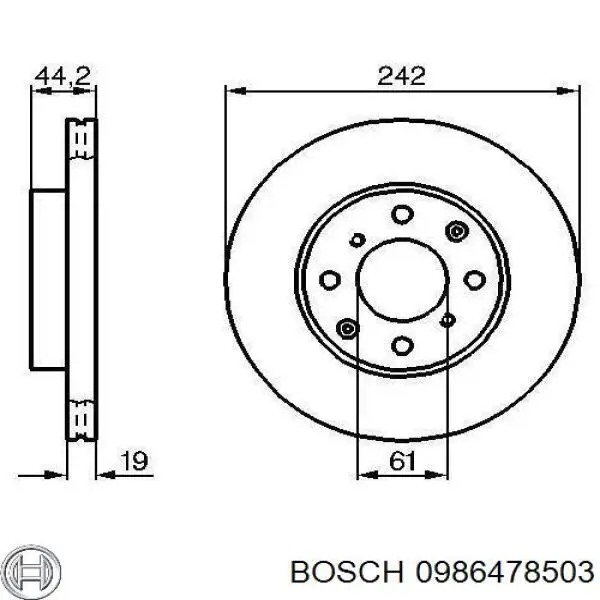 0986478503 Bosch диск гальмівний передній