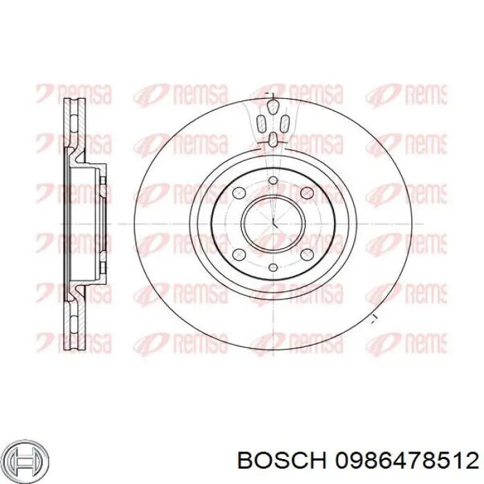 Диск переднього гальма Bosch 0986478512 ціна, від 24.80 USD