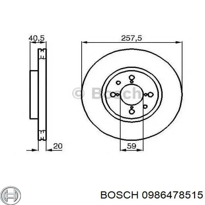 0986478515 Bosch диск гальмівний передній