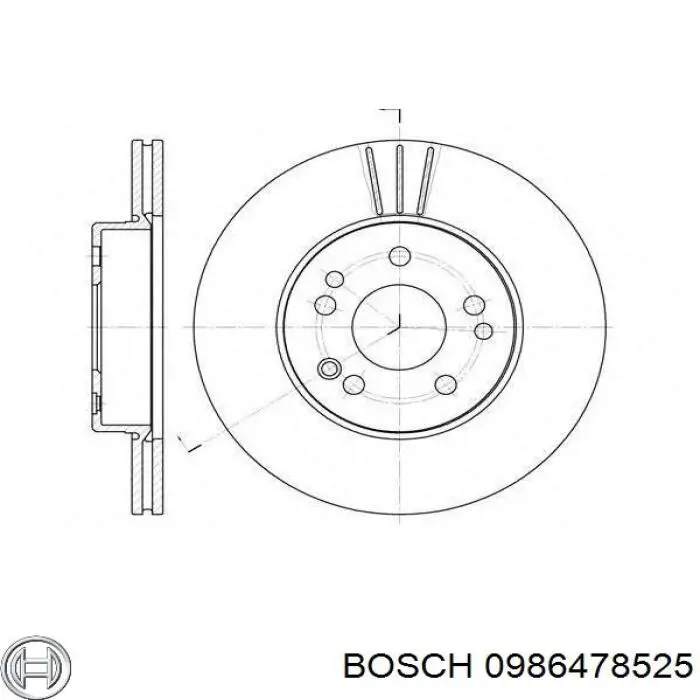 Диск переднього гальма Bosch 0986478525 ціна, від 32.35 USD