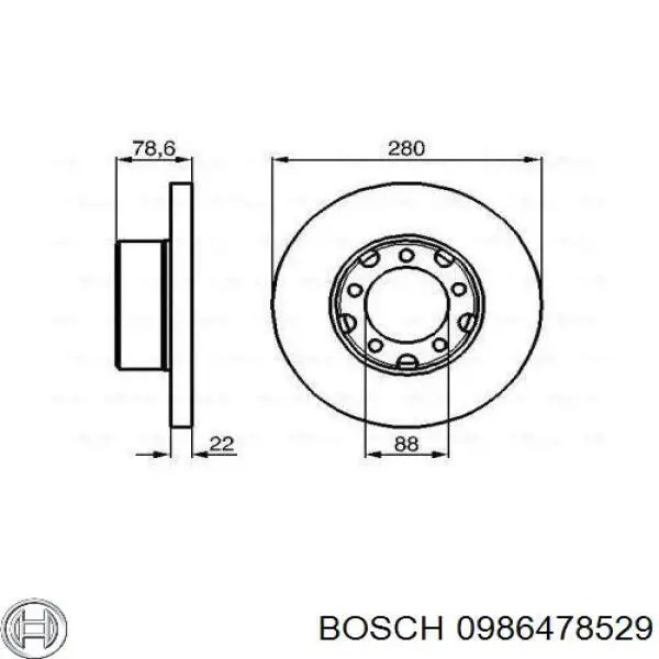 Купити 0986478529 Bosch Ротор гальмівний