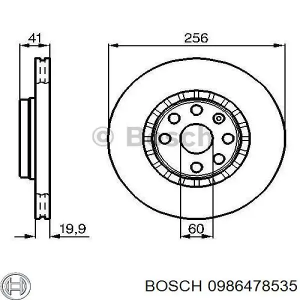 Диск гальмівний передній Bosch 0986478535