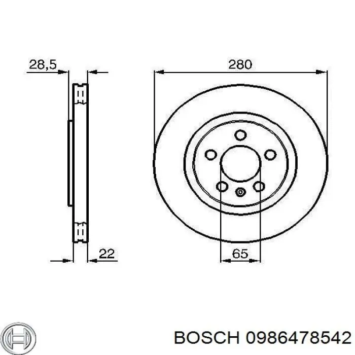 Купити 0986478542 Bosch Ротор гальмівний