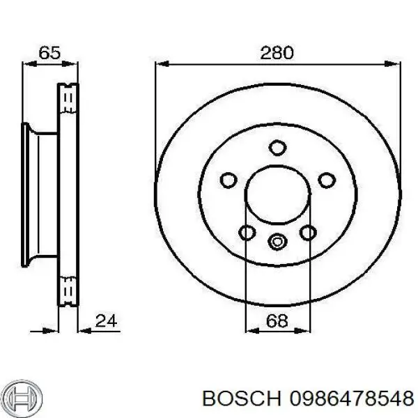 0986478548 Bosch диск гальмівний передній