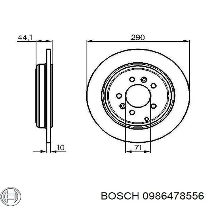 0986478556 Bosch диск гальмівний задній