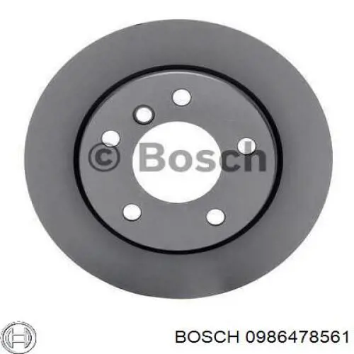 0986478561 Bosch диск гальмівний задній