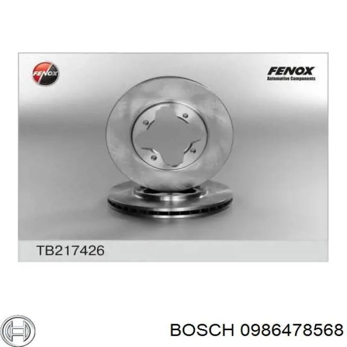 0986478568 Bosch Гальмо дискове переднє
