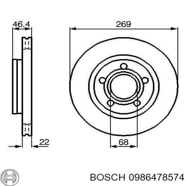 Задні дискові гальма Bosch 0986478574 ціна, від 40.17 USD