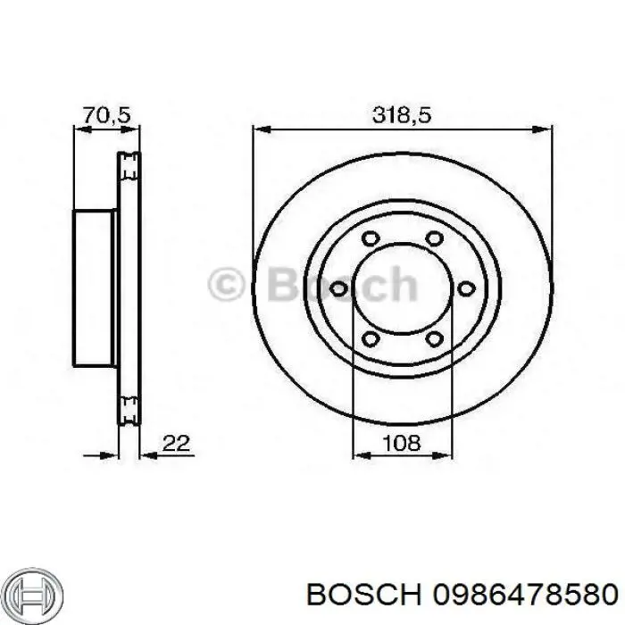 Диск переднього гальма Bosch 0986478580 ціна, від 50.85 USD