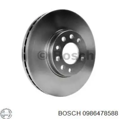 Диск гальмівний передній 0986478588 Bosch