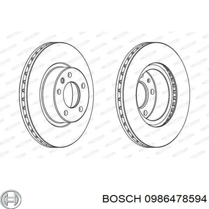 Диск гальмівний передній Bosch 0986478594