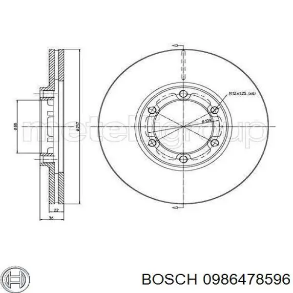 Купити 0986478596 Bosch Ротор гальмівний