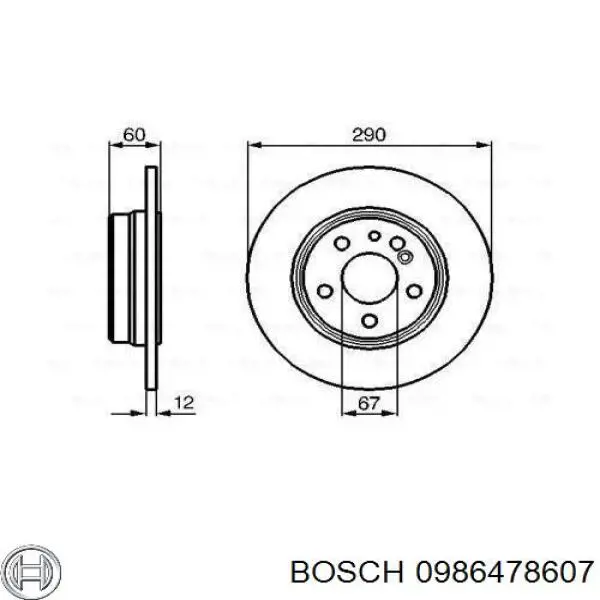 Задні дискові гальма Bosch 0986478607 ціна, від 35.74 USD