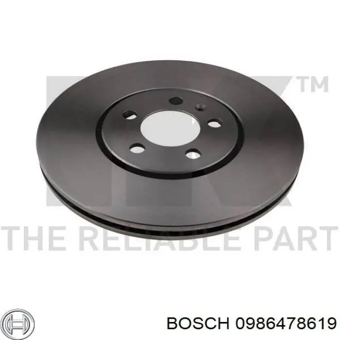 Диск гальмівний передній 0986478619 Bosch