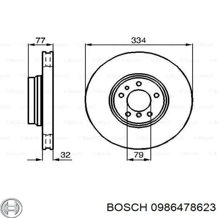 0986478623 Bosch диск гальмівний передній