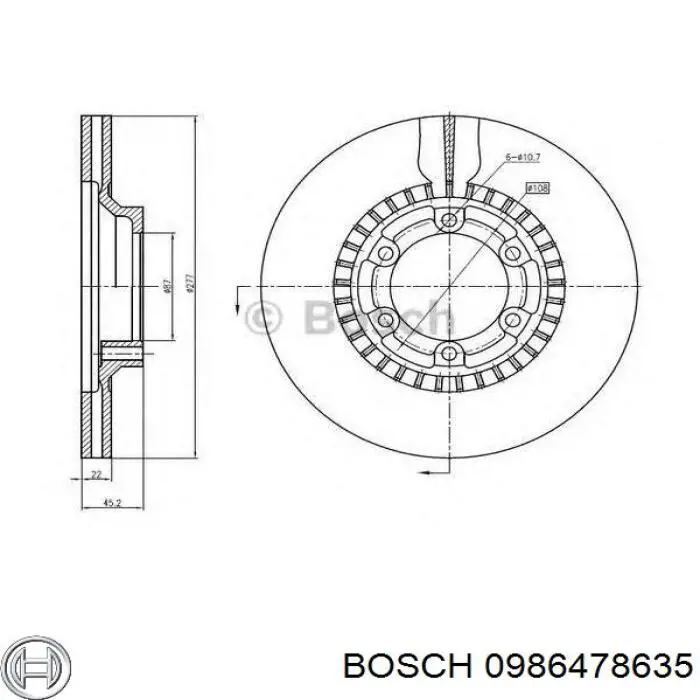 Купити 0986478635 Bosch Ротор гальмівний