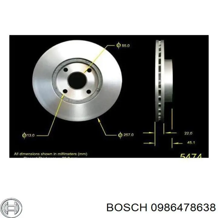 0986478638 Bosch Гальмо дискове переднє