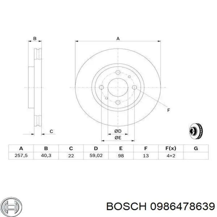Купити 0986478639 Bosch Ротор гальмівний