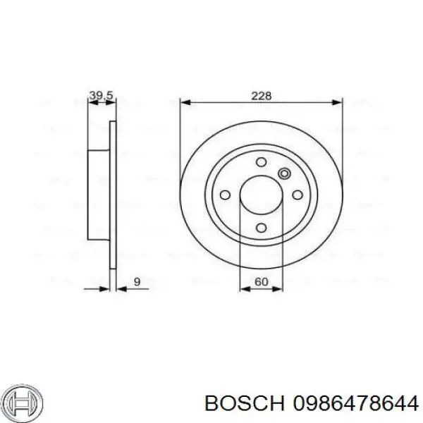 Задні дискові гальма Bosch 0986478644 ціна, від 16.47 USD