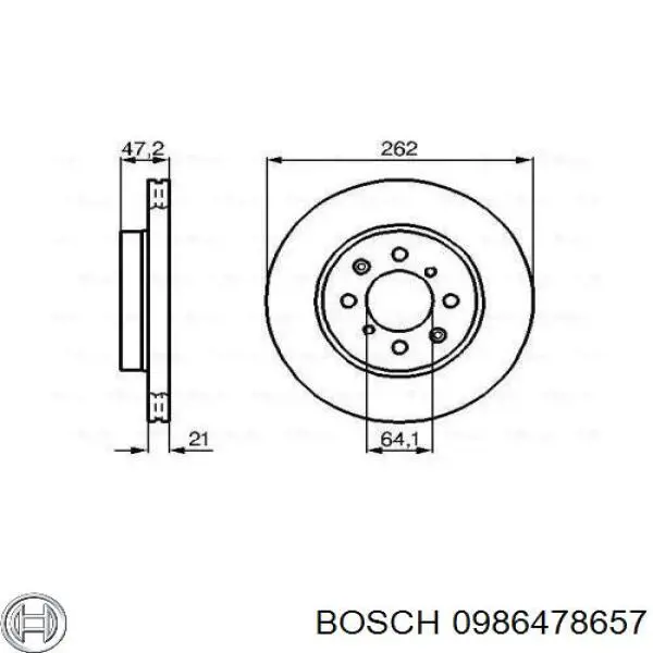 Диск переднього гальма Bosch 0986478657 ціна, від 72.41 USD