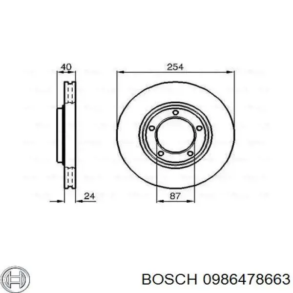0986478663 Bosch диск гальмівний передній