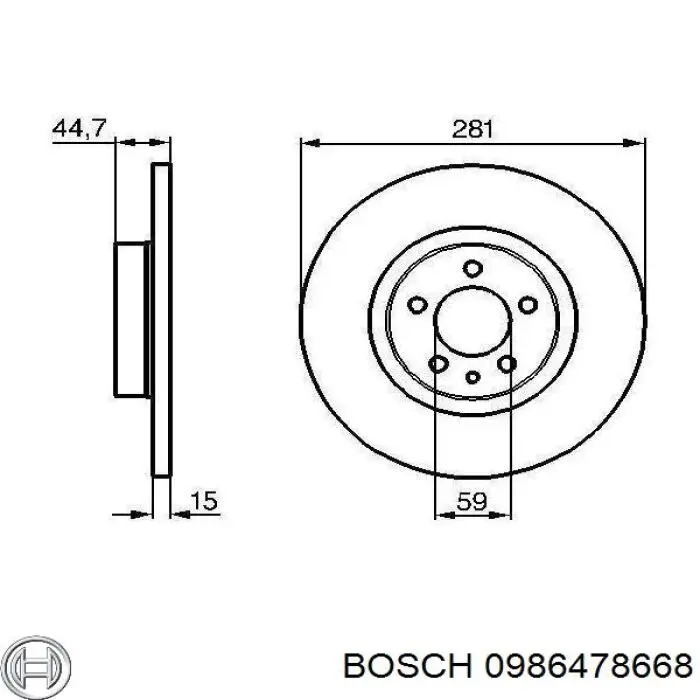 0986478668 Bosch диск гальмівний передній