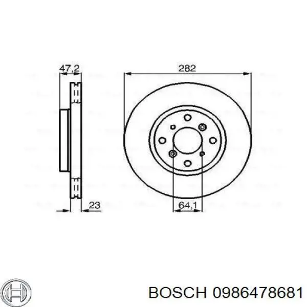 Гальмівні диски передні 0986478681 Bosch