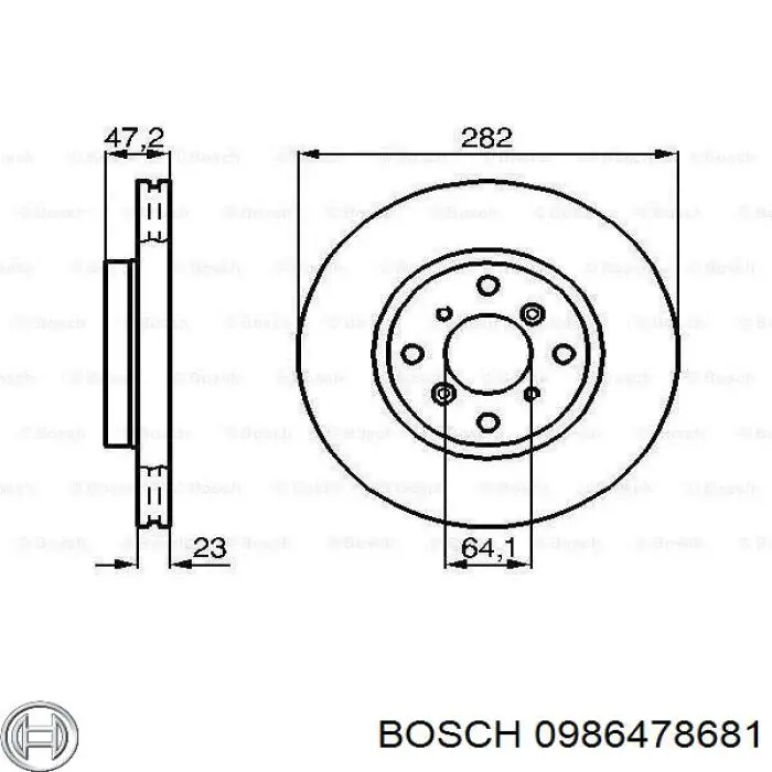 0986478681 Bosch Гальмо дискове переднє