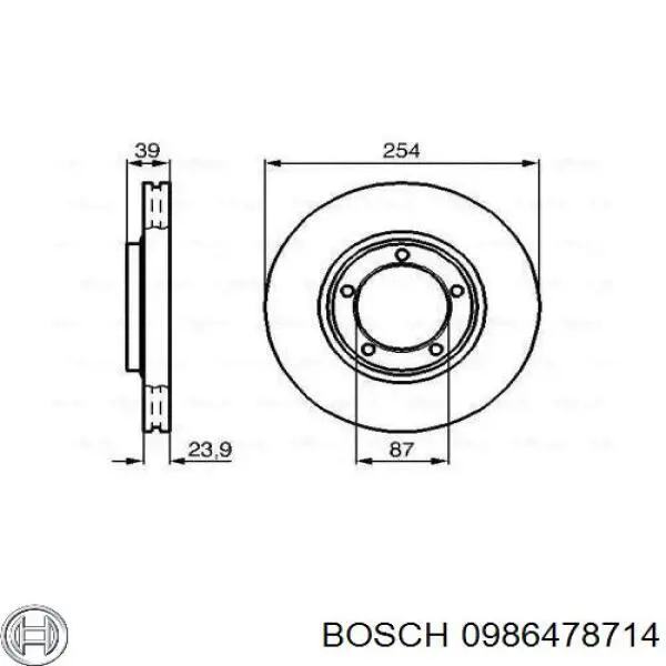 Диск переднього гальма Bosch 0986478714 ціна, від 28.23 USD