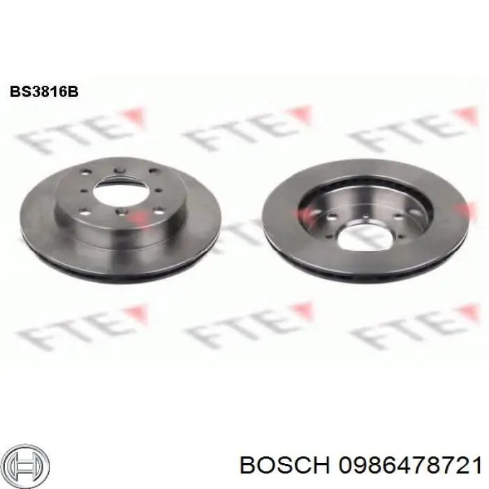 Диск гальмівний передній Bosch 0986478721