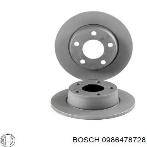 Диск гальмівний передній 0986478728 Bosch