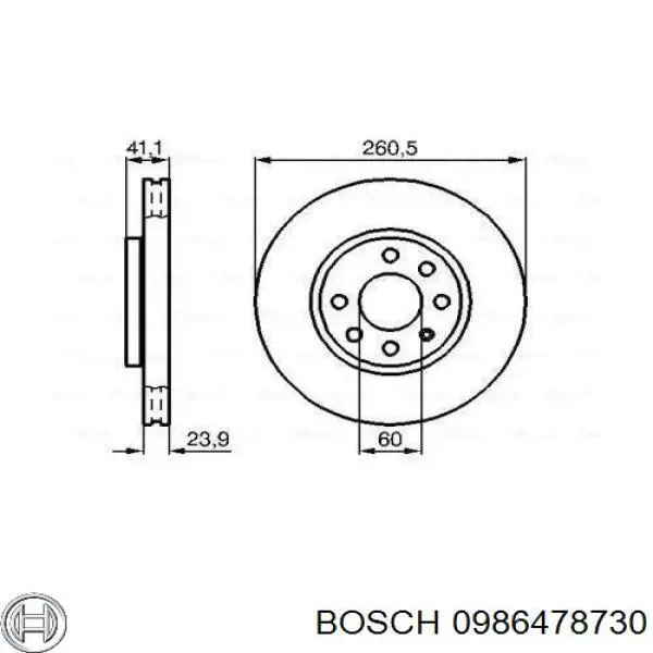Диск переднього гальма Bosch 0986478730 ціна, від 29.29 USD