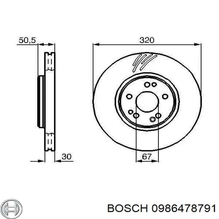 Гальмівні диски передні 0986478791 Bosch