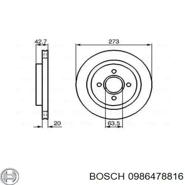Гальмівні диски 0986478816 Bosch