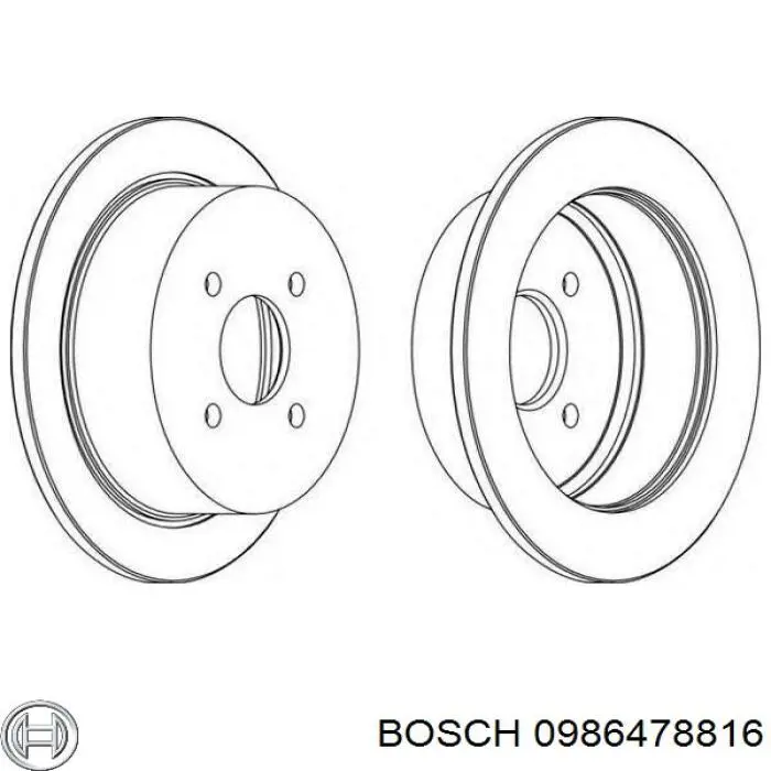 Диск гальмівний задній 0986478816 Bosch