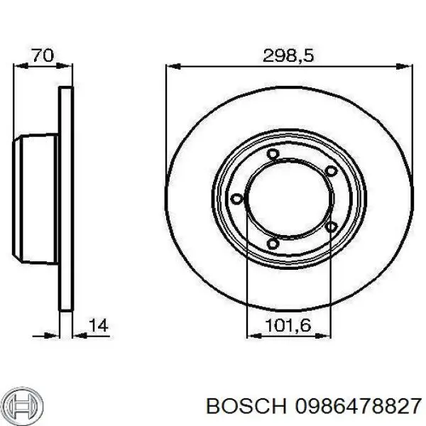 Диск гальмівний передній 0986478827 Bosch