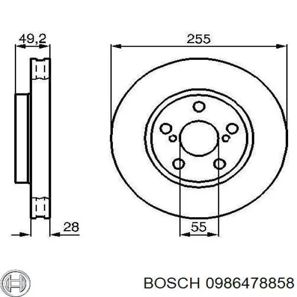 0986478858 Bosch Гальмо дискове переднє