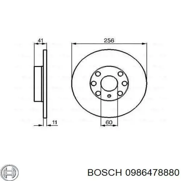 0986478880 Bosch диск гальмівний передній