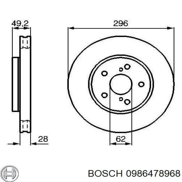 Купити 0986478968 Bosch Ротор гальмівний
