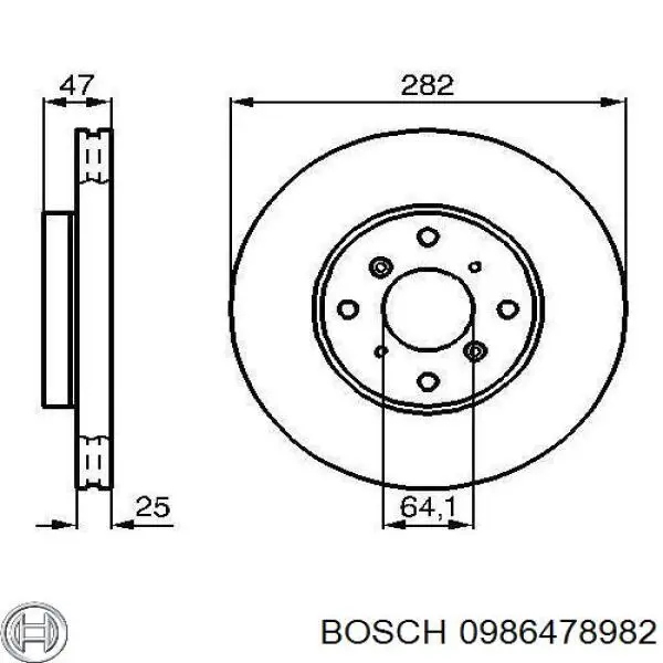 Гальмівні диски передні 0986478982 Bosch