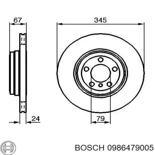 0986479005 Bosch диск гальмівний задній