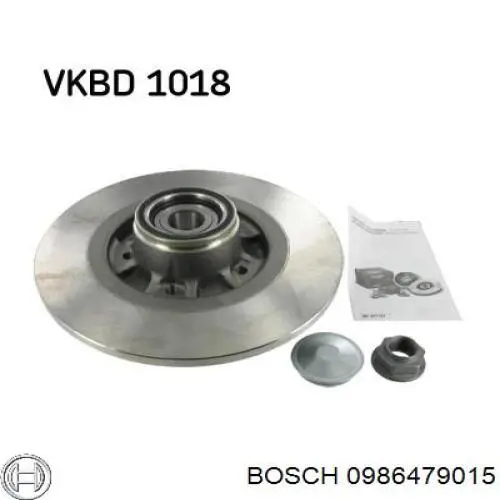 0986479015 Bosch диск гальмівний задній